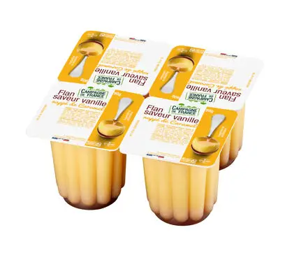 Flan saveur vanille sur lit de caramel 90g x48