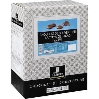 Palets chocolat lait 35% de cacao Chocolat de couverture 5 kg